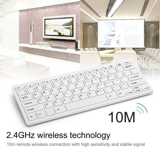 General Mobile E-Tab 10 10.1" Uyumlu Kablosuz Wireless Pilli Klavye Mouse Seti - Beyaz - 2