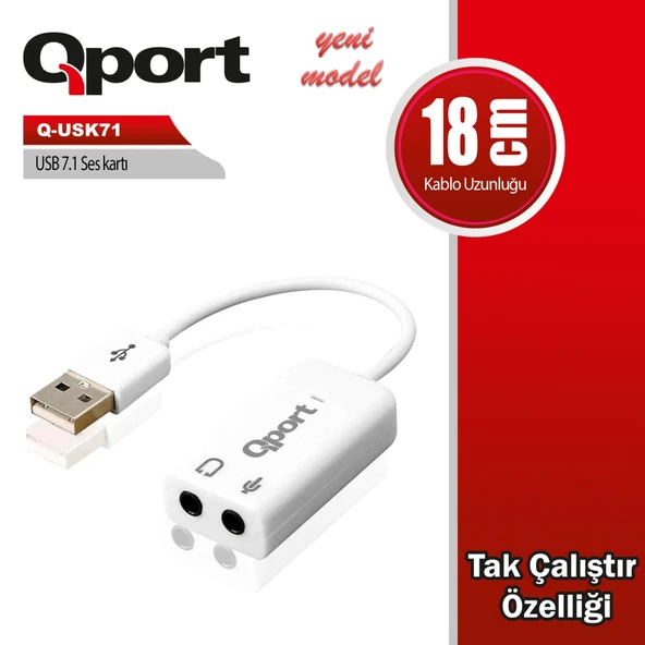 QPORT Q-USK71 USB TO 7.1 SES KARTI ürün görseli 1