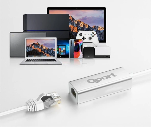 QPORT Q-TR45 TYPE-C TO RJ45 ETHERNET CEVIRICI - Resim 3