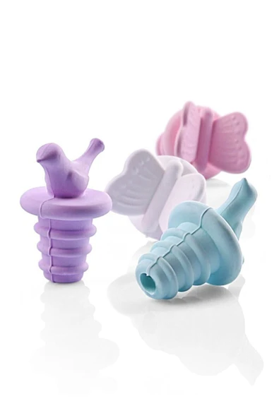 2 Adet Renkli Kuş Ve Kelebek Silikon Şişe Tıpası Tapa Kapak Zeytinyağı Şarap Tıpası Tıpa - 2