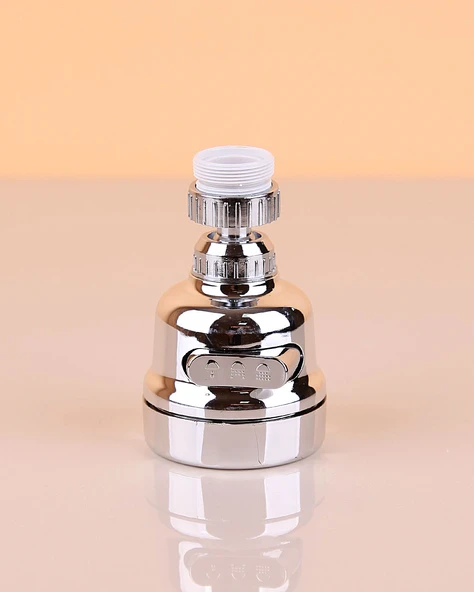 3 Fonksiyonlu Mutfak Lavabo Başlığı 360 Derece Döner Musluk Ucu Tasarruflu Krom - 2