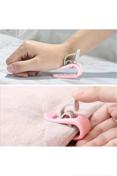 10 Adet Iğnesiz Yorgan Çarşaf ve Perde Tutucu Sabitleyici Kaydırmaz Nevresim Örtü Düzenleyici Klips - 4