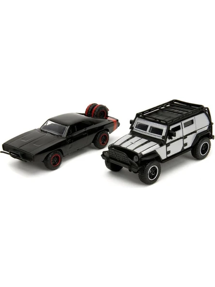 Jada Fast And Furious Tej's Jeep Wrangler Dom's Dodge Charger R/t Model Araba