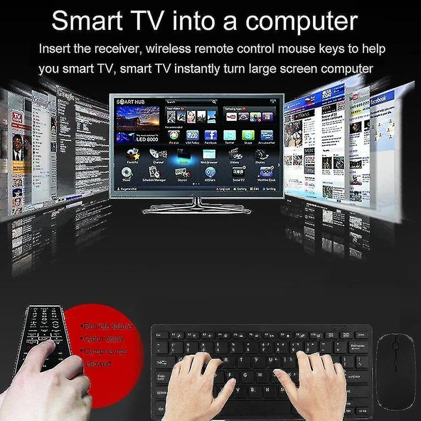 Hegitech T-10 10.1" Uyumlu Kablosuz Wireless Pilli Klavye Mouse Seti - Siyah - 6