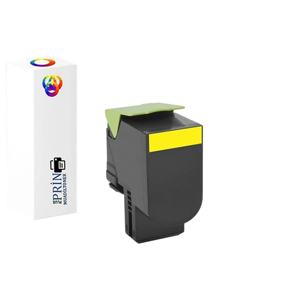 Lexmark 80C8SY0 /Lexmark CX410de Uyumlu Sarı Muadil Toner 2000 Syf ürün görseli