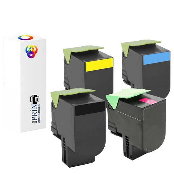 Lexmark CX410e Muadil Toner  4 Renk Avanataj Paket 2500 Baskı