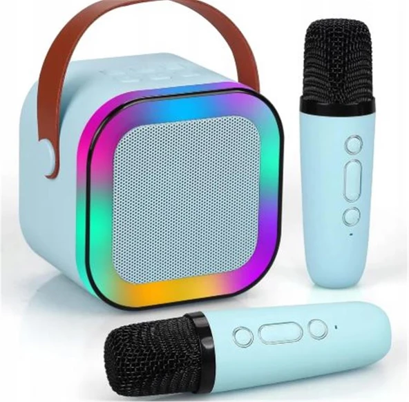 WowKids YS13 İki Mikrofonlu Mavi Karaoke Speaker