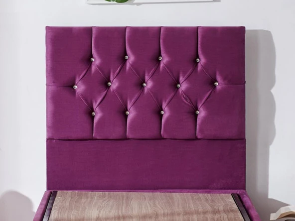 Niron Violet Yatak Seti 80x180 cm Tek Kişilik Yatak Baza Başlık Takımı - Orta Sert Yatak Mor Baza ve Başlığı - Resim 9