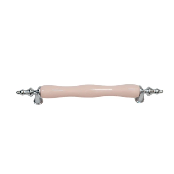 Vanni Porselen Pembe Krom Ayak 128 mm Kulp ( 5 ADET )