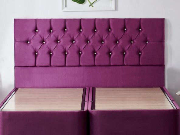 Niron Violet Yatak Seti 140x190 cm Çift Kişilik Yatak Baza Başlık Takımı - Orta Sert Yatak Mor Baza ve Başlığı - 6