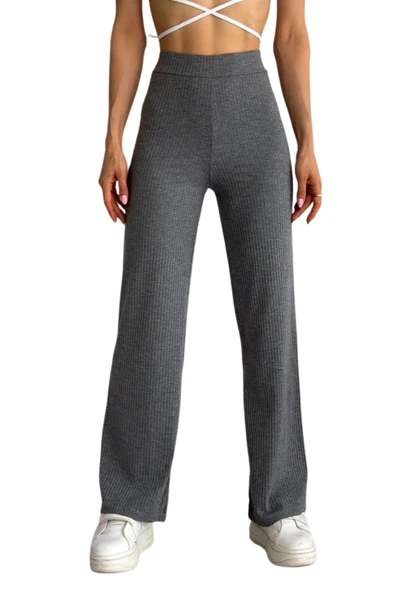 Looksense Kadın Kaşkorse Yüksek Bel Bol Paça Fitilli Tayt 01034 - Resim 7