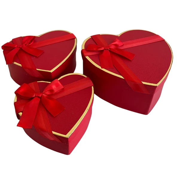 Hediye Kutusu Karton 3 lü Kırmızı Renkli - Mavi Su Dünyası - 4