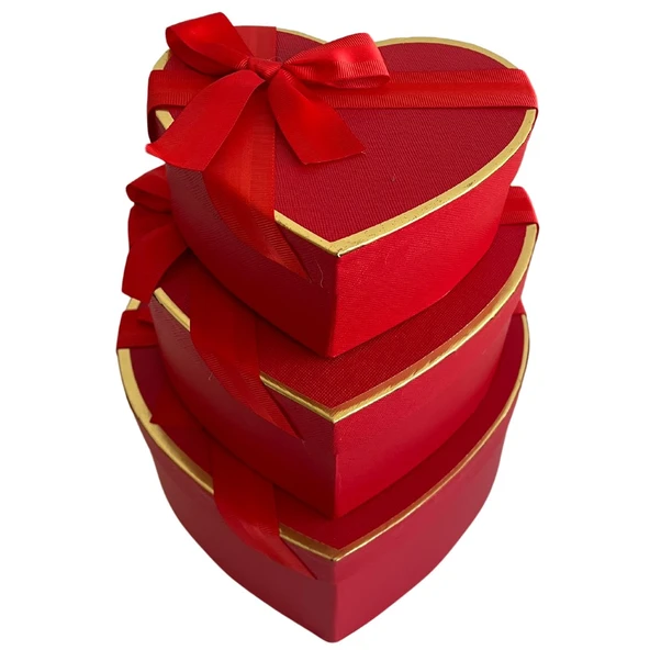 Hediye Kutusu Karton 3 lü Kırmızı Renkli - Mavi Su Dünyası - 2