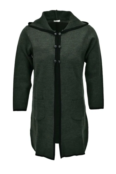 Kadın Kapüşonlu Tiriko Düğmeli Cepli Hırka 8232 BGL-ST04072 ürün görseli