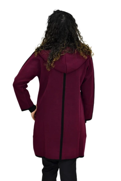 Kadın Kapüşonlu Tiriko Düğmeli Cepli Hırka 8232 BGL-ST04072 - Resim 12