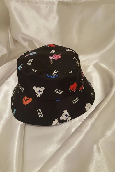 Şapka Bucket Şapka Balıkçı Kova Şapka Unisex Yuvarlak Şapka Figürlü - 3