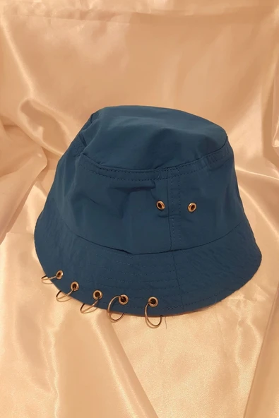 Şapka Bucket Şapka Balıkçı Kova Şapka Unisex Yuvarlak Şapka Mavi - 4