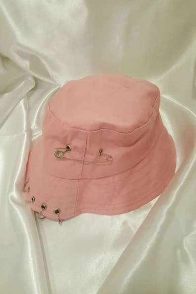 Şapka Bucket Şapka Balıkçı Kova Şapka Unisex Yuvarlak Şapka Açık Lila Zincir Piercing Li - 5