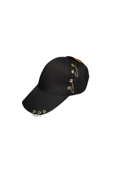 Şapka Kasket Şapka Spor Şapka Unisex Siyah Zincir Piercing Li