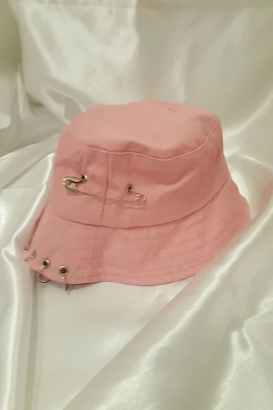 Şapka Bucket Şapka Balıkçı Kova Şapka Unisex Yuvarlak Şapka Açık Lila Zincir Piercing Li - 2