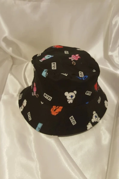 Şapka Bucket Şapka Balıkçı Kova Şapka Unisex Yuvarlak Şapka Figürlü