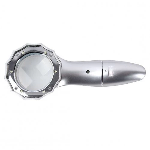 7x Büyüteç 6 Led Işık Aydınlatma 50mm Optik Lens El Büyüteç - 4