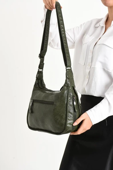 Y.S.Deri Çapraz Askılı Kadın Postacı Çanta 30*19 Cm Çok Cepli Vegan Suni Deri Kadın Omuz Çantası - 2