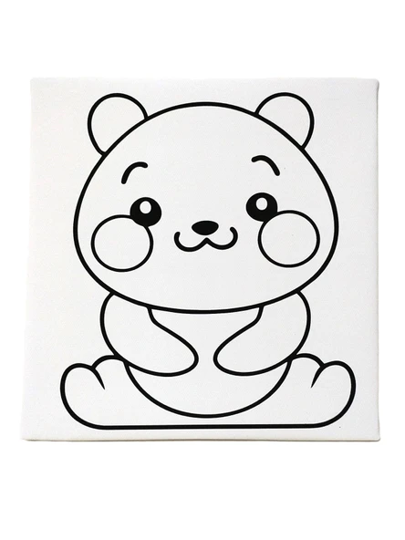 Hayal Sepeti SEVİMLİ PANDA Resimli Tuval 20 X 20 6lı boya, fırça Boyama seti - 2