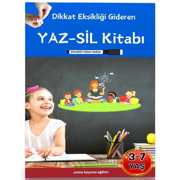 Dikkat Eksikliği Gideren Cırt Cırtlı YAZ-SİL Kitabı (3-7 YAŞ İçin) ürün görseli 1
