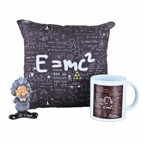 Einstein Puf Yastık Biblo Einstein Kupa Hediye Seti - 1