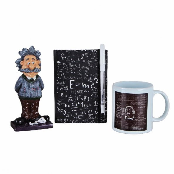 Einstein Biblo Kupa Defter Set Kalem Hediyeli