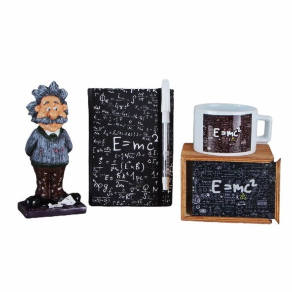 Einstein Biblo Kutulu Kupa Defter Set Kalem Hediyeli