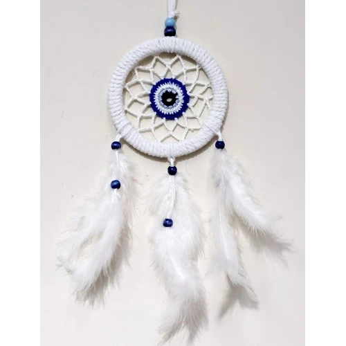 Zincir Örgülü 12 Santimetre Çapında Kuş Tüylü Duvar Süsü ürün görseli 1