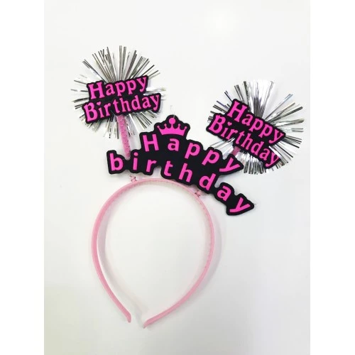 Happy Birthday Neon Renk Doğum Günü Tacı 12 Adet - 4
