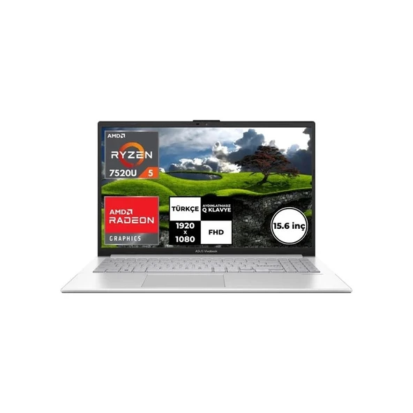 ONTECH - Asus Nb Vıvobook Go 15 E1504fa-nj115 Ryzen5-7520u 8gb 512ssd O/b 15.6 Dos