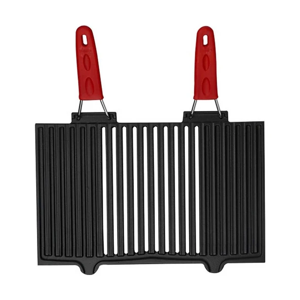LAVA Mangal Izgarası Çift Silikon Saplı Demir Döküm 40X25 cm - 2