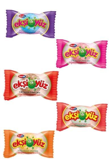 SAADET Ekşiyüz böğürtlen aromalı şekerli sakız 1x100 - 3