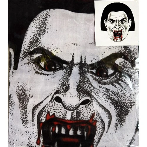 Yüze Yapışan Kafaya Tam Geçmeli Streç Kanlı Vampir Maske Bez Maske Model 2-2 ürün görseli 1