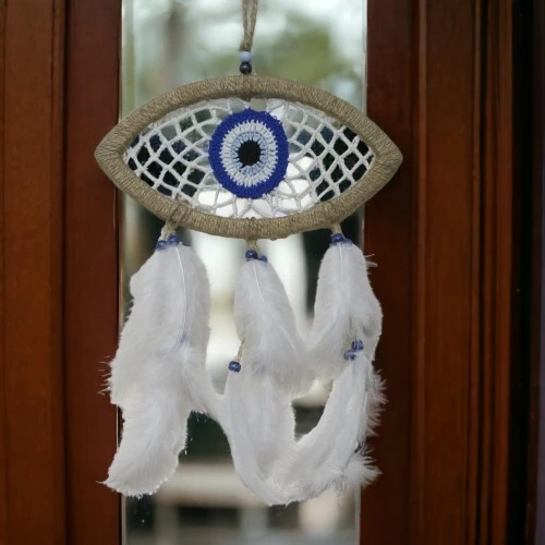 Nazar Boncuğu Motifli Göz Model Duvar Süsü El İşçiliği Duvar Dekoru - Resim 4