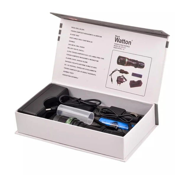 Zoomlu Oto Şarjlı El Feneri  Wt-012 - Resim 2