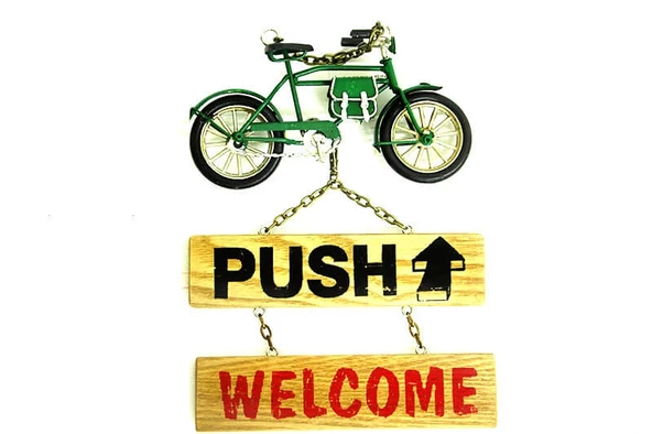 Dekoratif Metal Kapı Yazısı Bisiklet - Resim 5