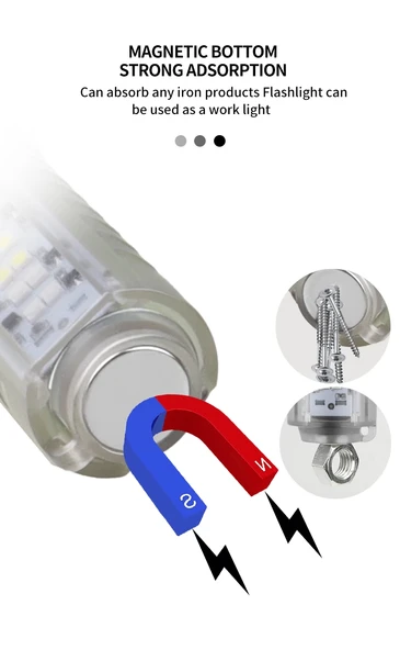 Profesyonel Tg Led Güçlü 8 Modlu Type-c 1000 Lümen Polis Çakarlı Şarjlı El Feneri - 2