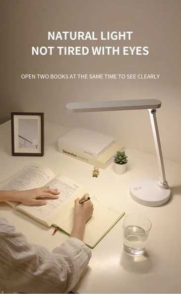 Şarjlı 40 Led Çalışma Okuma Işığı Kademeli Masa Lambası Ayarlanabilir Renk Tonu Ve Parlaklık Ps-1912 - Resim 2