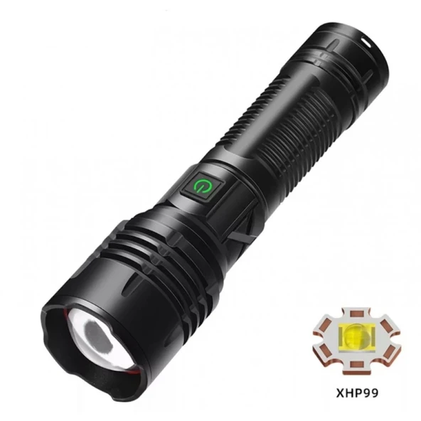 F-38  Yüksek Güç Ultra Spot Uzun Menzilli El Feneri Şarj Edilebilir Led   Güçlü El Fener Aydınlatma ürün görseli 1
