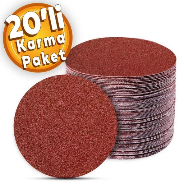 20 Adet Cırt Zımpara 115 mm Spiral Avuç Taşlama (Karma Paket)