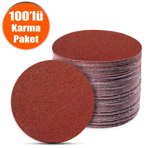 100 Adet Cırt Zımpara 115 mm Spiral Avuç Taşlama (Karma Paket)