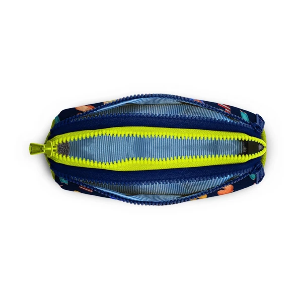 Coral High Kids Lacivert Neon Sarı Monster Desenli Üç Bölmeli Kalem Çantası 22026 - 3