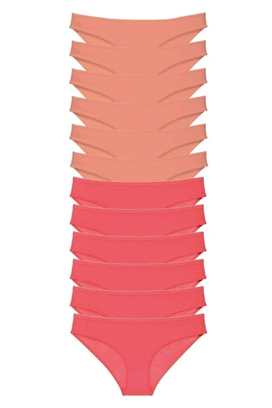 12 adet Eko Set Likralı Kadın Slip Külot Pudra Fuşya ürün görseli 1