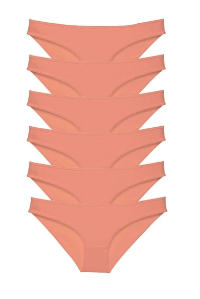 6 adet Süper Eko Set Likralı Kadın Slip Külot Pudra ürün görseli 1