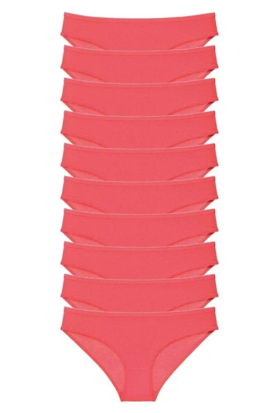 10 adet Süper Eko Set Likralı Kadın Slip Külot Fuşya ürün görseli 1